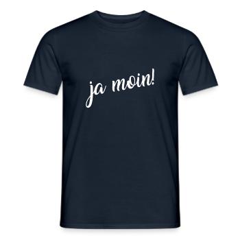 Ja Moin! - Guten Morgen - Nordsee - Ostsee - Anker - Männer T-Shirt - Navy - Vorne - AI Model Male 178 light (178cm)