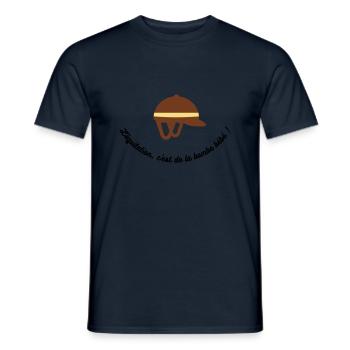 L'équitation c'est de la bombe bébé - T-shirt homme - marine - Devant - AI Model Male 178 light (178cm)