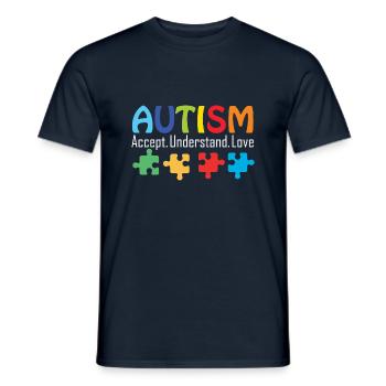 Autismusbewusstsein T -Shirts Akzeptieren Sie Lieb - Männer T-Shirt - Navy - Vorne - AI Model Male 178 light (178cm)