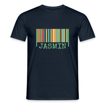 Strichcode Jasmin - Männer T-Shirt - Navy - Vorne - AI Model Male 178 light (178cm)