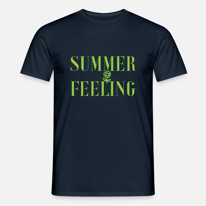 SUMMER FEELING mit Blume - Männer T-Shirt - Navy