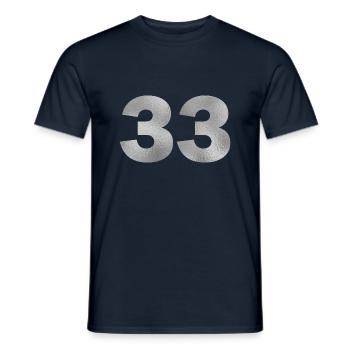 Geburtstag 33 Jahre - Männer T-Shirt - Navy - Vorne - AI Model Male 178 light (178cm)