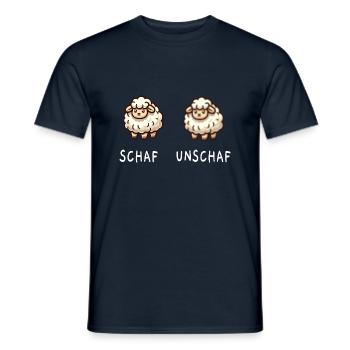 Sheep and sheep - Men's T-Shirt - navy - Front - AI Model Male 178 light (178cm)