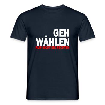 GEH WÄHLEN - Männer T-Shirt - Navy - Vorne - AI Model Male 178 light (178cm)