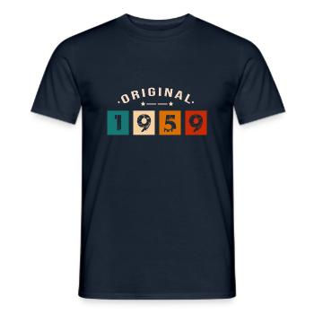 Original 1959 Vintage - Présent D’anniversaire 195 - T-shirt homme - marine - Devant - AI Model Male 178 light (178cm)