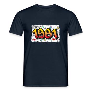Best of 1981 Graffiti – 44 Jahre Rebel Style - Männer T-Shirt - Navy - Vorne - AI Model Male 178 light (178cm)
