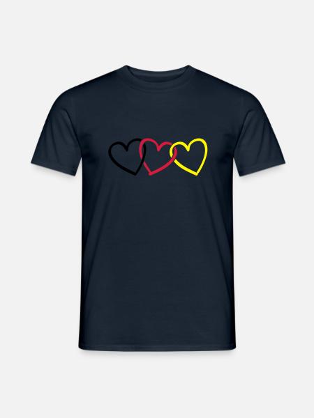 deutschland_herzen__love__f3 - Männer T-Shirt - Navy