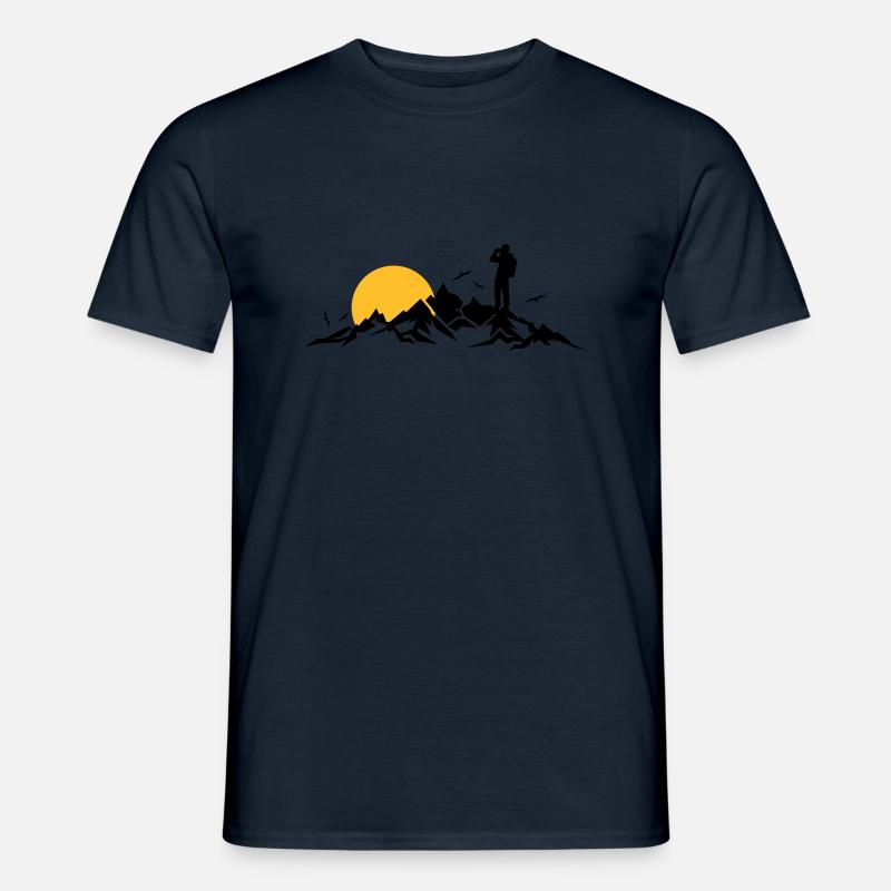 Natur - Berge Wanderer - Männer T-Shirt - Navy