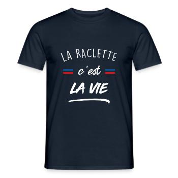 La raclette c est la vie blanc - T-shirt homme - marine - Devant - AI Model Male 178 light (178cm)