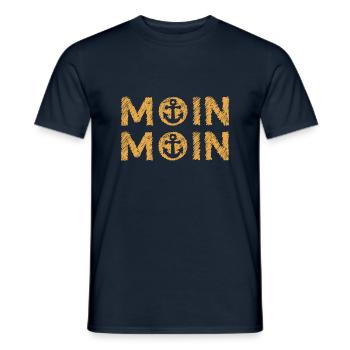 Moin Anker Nordsee Gekritzel Geschenkidee Orange - Männer T-Shirt - Navy - Vorne - AI Model Male 178 light (178cm)