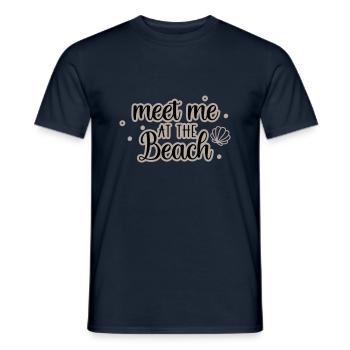 meet me at the beach - Männer T-Shirt - Navy - Vorne - AI Model Male 178 light (178cm)