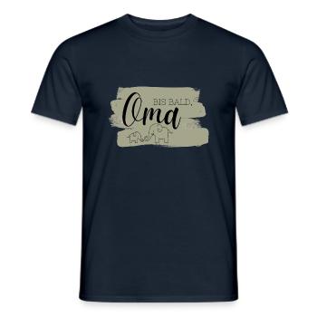 Bis bald, Oma Aufdruck, Elefanten, Olivgrün - Männer T-Shirt - Navy - Vorne - AI Model Male 178 light (178cm)