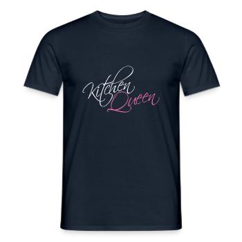 Logo Kitchen Queen lettrage Kitchen Queen femme - T-shirt homme - marine - Devant - AI Model Male 178 light (178cm)