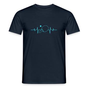 Tischtennis Schlaeger Herz Herzschlag - Männer T-Shirt - Navy - Vorne - AI Model Male 178 light (178cm)