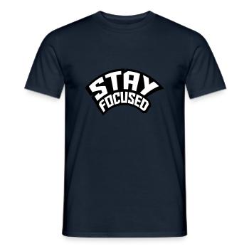 stay focused gebogen cool symbol design logo aufme - Männer T-Shirt - Navy - Vorne - AI Model Male 178 light (178cm)