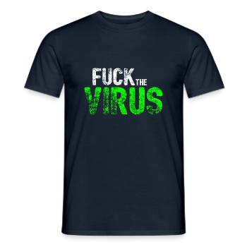 Corona Fuck the Virus Used Look - Men's T-Shirt - navy - Front - AI Model Male 178 light (178cm)