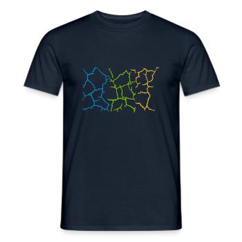 Boden Risse Muster Bunt - Männer T-Shirt - Navy - Vorne - AI Model Male 178 light (178cm)