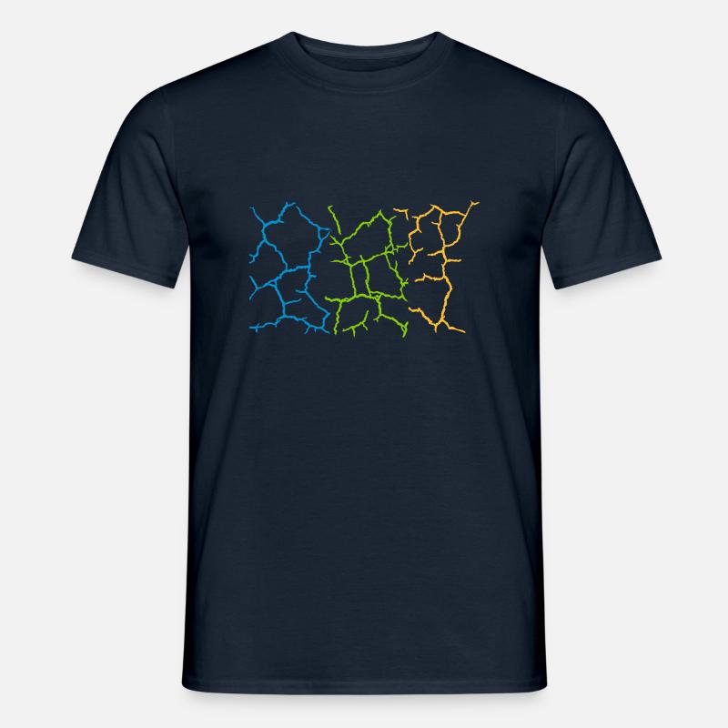 Boden Risse Muster Bunt - Männer T-Shirt - Navy