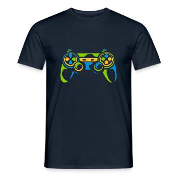Console rétro contrôleur coloré - T-shirt homme - marine - Devant - AI Model Male 178 light (178cm)