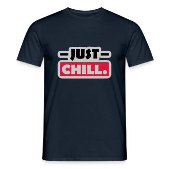 Just Chill Text Logo - Männer T-Shirt - Navy - Vorne - AI Model Male 178 light (178cm)
