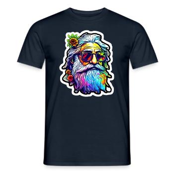 Grand-père hippie - T-shirt homme - marine - Devant - AI Model Male 178 light (178cm)