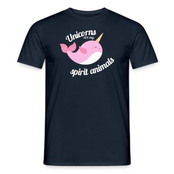 Spirit Animal Unicorn Shirt für Kinder, Wal - Männer T-Shirt - Navy - Vorne - AI Model Male 178 light (178cm)