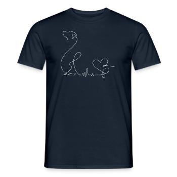 Labrador Retriever heartbeat love fineline white - Männer T-Shirt - Navy - Vorne - AI Model Male 178 light (178cm)