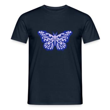 farfalla tribale - T-shirt uomo - navy - Fronte - AI Model Male 178 light (178cm)