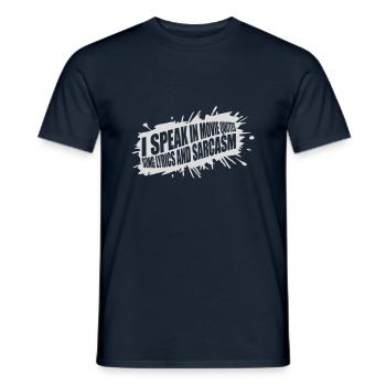 speak lyrics and sarcasm - Men's T-Shirt - navy - Front - AI Model Male 178 light (178cm)