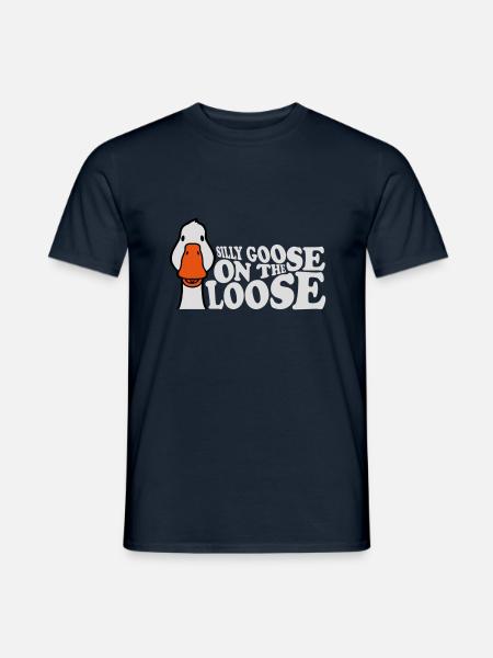 goose on the loose - Men's T-Shirt - navy