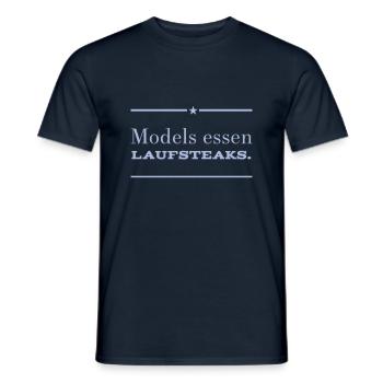 MODELS essen Lauf STEAKS +++ Funny and New Design! - Männer T-Shirt - Navy - Vorne - AI Model Male 178 light (178cm)