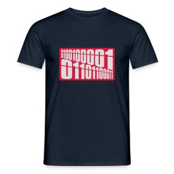 Langage de programme de code binaire - T-shirt homme - marine - Devant - AI Model Male 178 light (178cm)