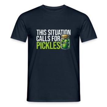 This Situation Calls For Pickles - Gurken Geschenk - Männer T-Shirt - Navy - Vorne - AI Model Male 178 light (178cm)