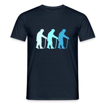 Drei Opas Rentner Alter Männer Team Silhouette - Männer T-Shirt - Navy - Vorne - AI Model Male 178 light (178cm)
