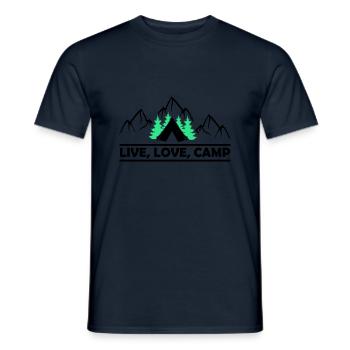 Live Love Camp - Men's T-Shirt - navy - Front - AI Model Male 178 light (178cm)