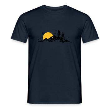 Natur - Berge Wanderer - Männer T-Shirt - Navy - Vorne - AI Model Male 178 light (178cm)