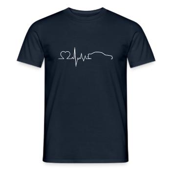 Chemise cadeau Bimmer E36 Heartbeat - T-shirt homme - marine - Devant - AI Model Male 178 light (178cm)