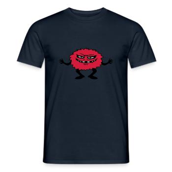 Gefährliches haariges Comic Monster - Männer T-Shirt - Navy - Vorne - AI Model Male 178 light (178cm)