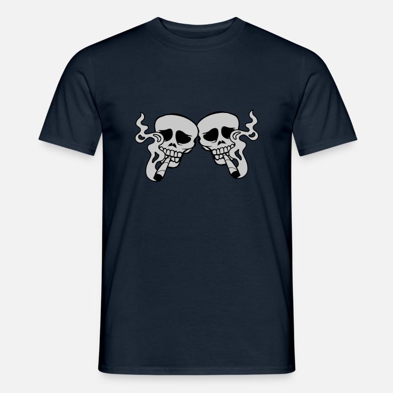2 Freunde Joint rauchen - Männer T-Shirt - Navy