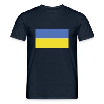 Ukraine Flagg Flage - Männer T-Shirt - Navy - Vorne - AI Model Male 178 light (178cm)