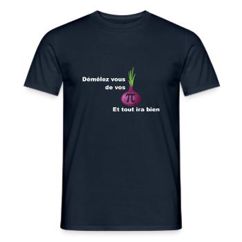 opignon rouge Demelez vous - T-shirt homme - marine - Devant - AI Model Male 178 light (178cm)