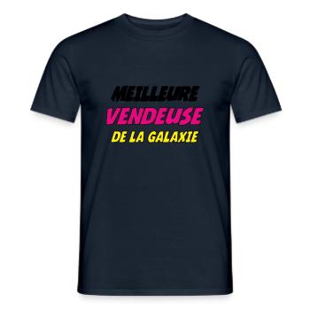 MEILLEURE VENDEUSE DE LA GALAXIE - T-shirt homme - marine - Devant - AI Model Male 178 light (178cm)
