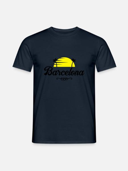 barcelona sunset - Männer T-Shirt - Navy