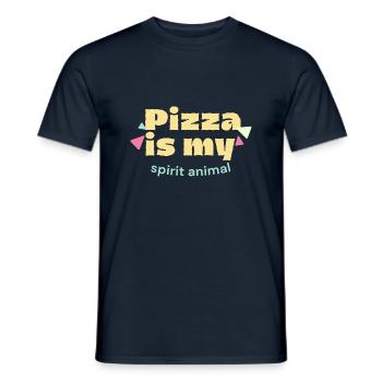 Pizza is my spirit animal lustiger Spruch Pizzafan - Männer T-Shirt - Navy - Vorne - AI Model Male 178 light (178cm)