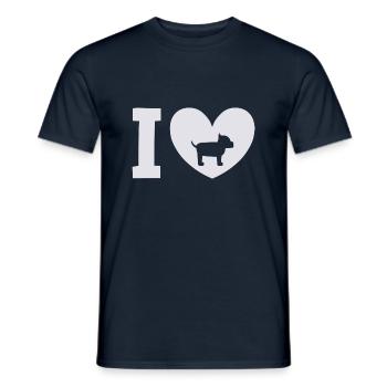 I love dogs, Hundeliebhaber, Hundeliebe,Tierfreund - Männer T-Shirt - Navy - Vorne - AI Model Male 178 light (178cm)