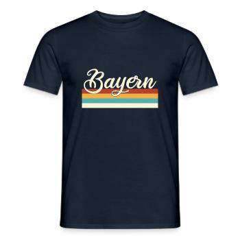 Bavaria - Germany - Retro - Vintage - Bars - Men's T-Shirt - navy - Front - AI Model Male 178 light (178cm)