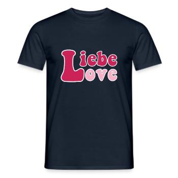 Liebe und Love - T-shirt homme - marine - Devant - AI Model Male 178 light (178cm)