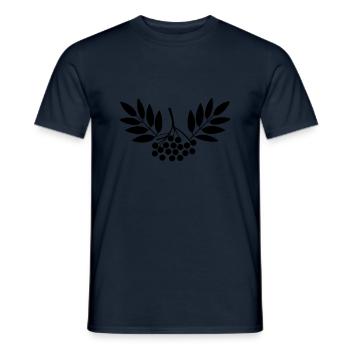 Rowan - Botanische Illustration - Männer T-Shirt - Navy - Vorne - AI Model Male 178 light (178cm)
