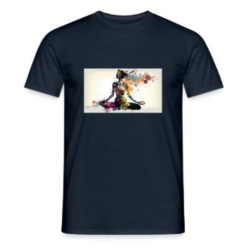 Yoga Femme Abstrait - T-shirt homme - marine - Devant - AI Model Male 178 light (178cm)