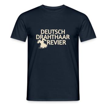German Wirehaired Pointer - Men's T-Shirt - navy - Front - AI Model Male 178 light (178cm)